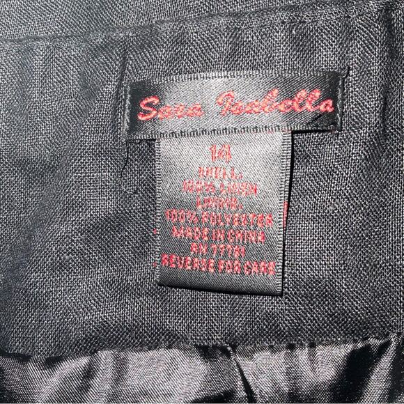 Sara Isabella Black.Linen A-Line Skirt 14 Lined Business Casual Corporate Siren - Picture 7 of 8